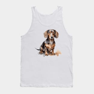 Dachshund Watercolor Style Tank Top